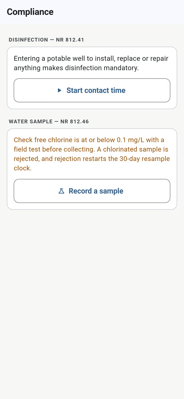 Compliance screen