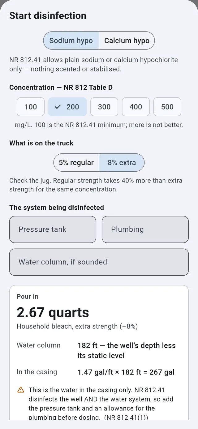 Disinfection dose screen